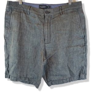 Club Monaco Maddox Fit 100% Linen Shorts Size 33 Womens Gray Green